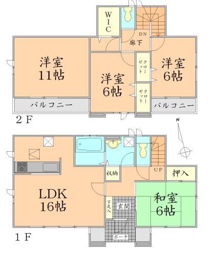 Floor plan. 27,800,000 yen, 4LDK + S (storeroom), Land area 215.82 sq m , Building area 105.99 sq m