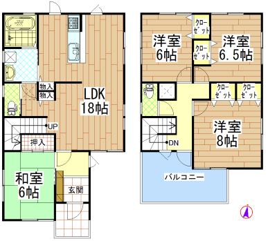Floor plan. 27,800,000 yen, 4LDK, Land area 185.94 sq m , Building area 110.12 sq m