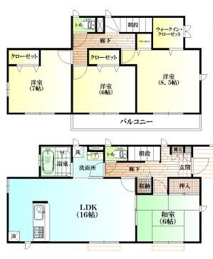 Floor plan. 22,800,000 yen, 4LDK, Land area 250.39 sq m , Building area 106.82 sq m