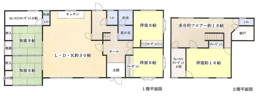 Floor plan. 25,500,000 yen, 5LDK + 3S (storeroom), Land area 680.13 sq m , Building area 221.1 sq m parking space is three cars.