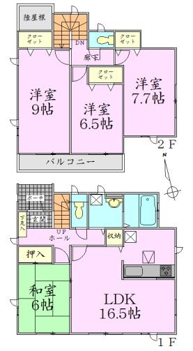 Floor plan. 27,800,000 yen, 4LDK, Land area 263.55 sq m , Building area 106 sq m