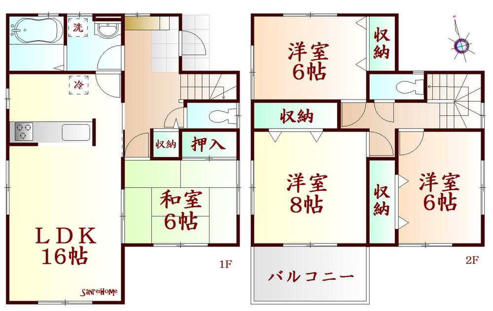 Floor plan. (1 Building), Price 23.8 million yen, 4LDK, Land area 227.17 sq m , Building area 104.33 sq m