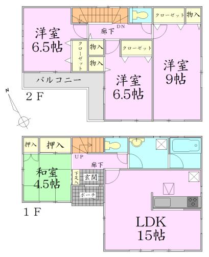 Floor plan. 21.9 million yen, 4LDK, Land area 143.24 sq m , Building area 98.01 sq m