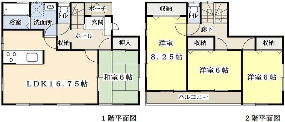 Floor plan. 23.8 million yen, 4LDK, Land area 211.12 sq m , Building area 104.33 sq m parking space There are two cars.