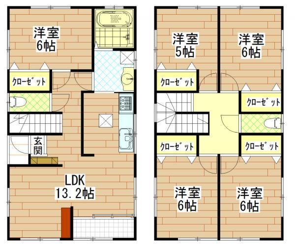 Floor plan. 16.4 million yen, 5LDK, Land area 171.29 sq m , Building area 108.06 sq m