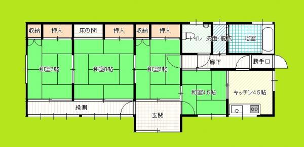 Floor plan. 4 million yen, 4K, Land area 428.02 sq m , Building area 62.8 sq m