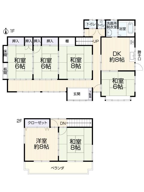 Floor plan. 19,800,000 yen, 6DK, Land area 268.27 sq m , Building area 130.68 sq m