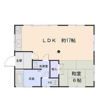 Floor plan. 5.8 million yen, 1LDK, Land area 330 sq m , Building area 51.03 sq m