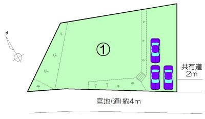 Compartment figure. Land price 5.96 million yen, Land area 328.88 sq m
