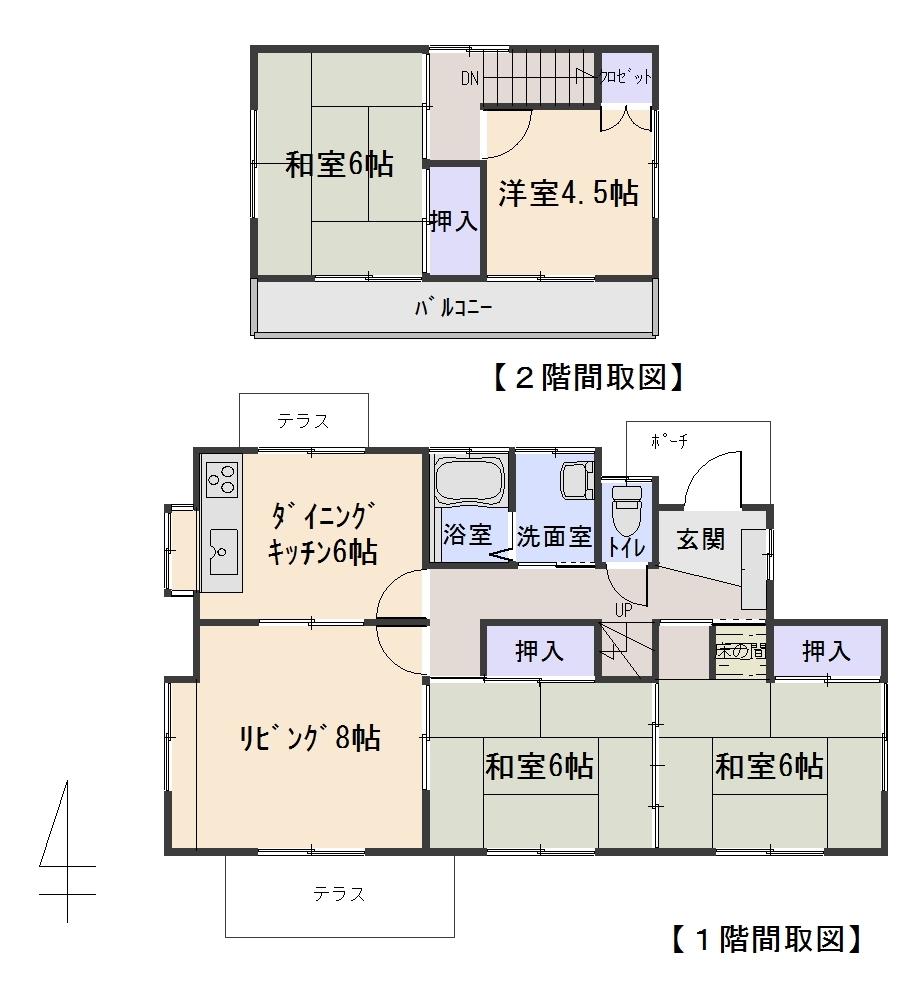 Floor plan. 13.8 million yen, 4LDK, Land area 228.38 sq m , Building area 85.7 sq m