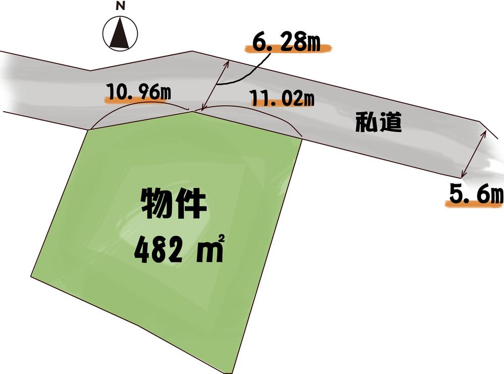 Compartment figure. Land price 2.8 million yen, Land area 482 sq m