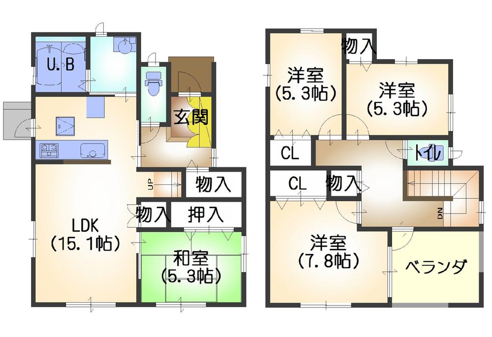 Floor plan. 33,800,000 yen, 4LDK, Land area 239.91 sq m , Building area 104.5 sq m