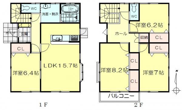 Floor plan. 31,800,000 yen, 4LDK, Land area 225.12 sq m , Building area 116 sq m
