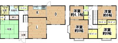 Floor plan. 19,800,000 yen, 5LDK+S, Land area 228.26 sq m , Building area 129.17 sq m