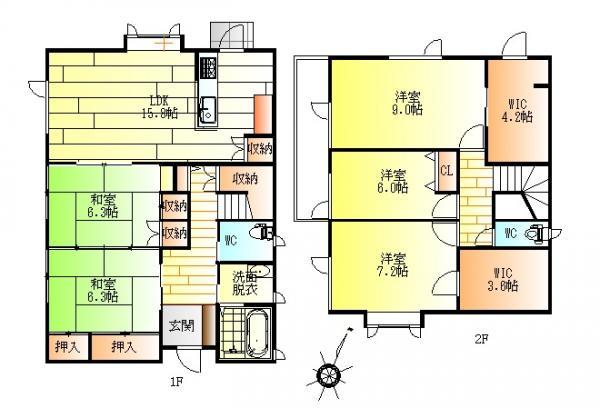 Floor plan. 22,900,000 yen, 5LDK, Land area 230.49 sq m , Building area 137.25 sq m