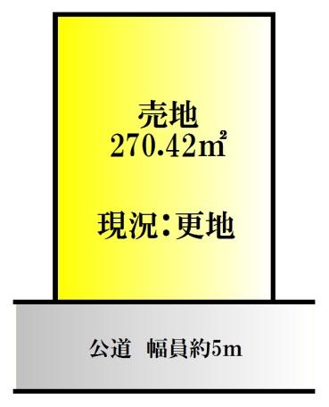 Compartment figure. Land price 6.95 million yen, Land area 270.42 sq m