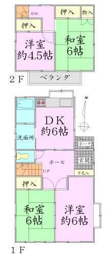 Floor plan. 16.5 million yen, 4DK, Land area 177.51 sq m , Building area 74.57 sq m