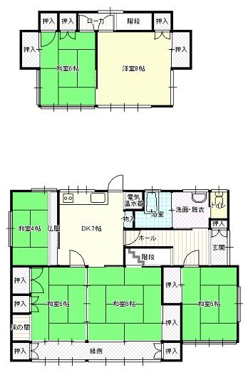 Floor plan. 14.8 million yen, 6DK, Land area 255.26 sq m , Building area 117.59 sq m