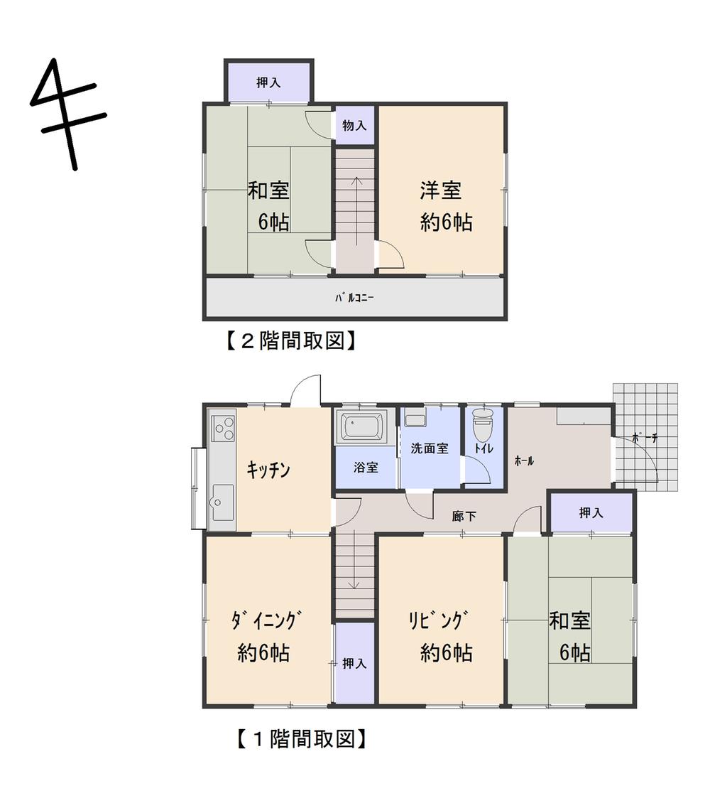 Floor plan. 15.5 million yen, 4DK, Land area 146.35 sq m , Building area 80.41 sq m