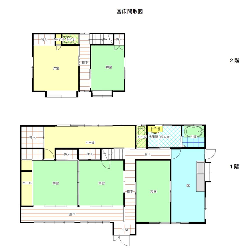 Floor plan. 22.5 million yen, 5LDK + S (storeroom), Land area 1,292.35 sq m , Building area 155.12 sq m