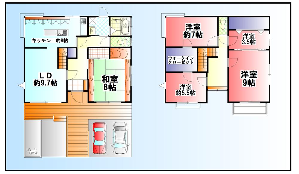 Floor plan. 29,800,000 yen, 5LDK, Land area 226.85 sq m , Building area 127.94 sq m