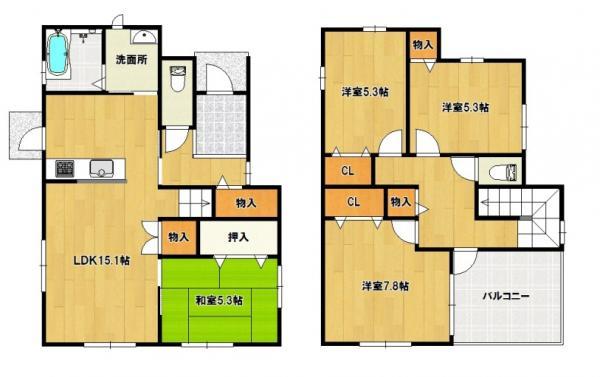 Floor plan. 33,800,000 yen, 4LDK, Land area 239.91 sq m , Building area 104.5 sq m