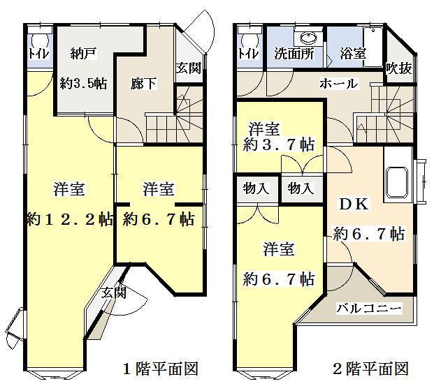Floor plan. 25,900,000 yen, 4DK + S (storeroom), Land area 334.8 sq m , Built building area 108.58 sq m 1998