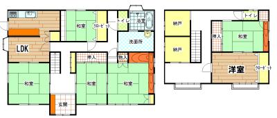 Floor plan. 22,800,000 yen, 6DK+S, Land area 318.89 sq m , Building area 174.31 sq m