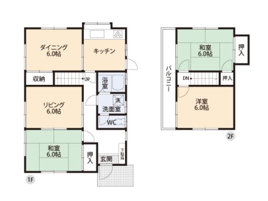 Floor plan. 15.5 million yen, 4DK, Land area 146.35 sq m , Building area 80.41 sq m floor plan
