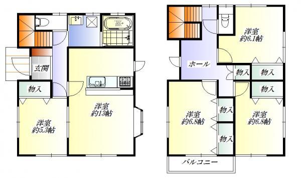 Floor plan. 31,800,000 yen, 4LDK, Land area 225.12 sq m , Building area 116 sq m