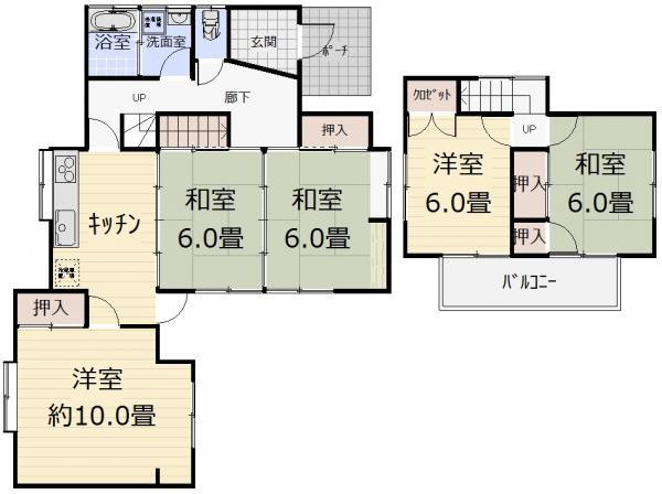 Floor plan. 18,800,000 yen, 5K, Land area 203.36 sq m , Building area 102.67 sq m