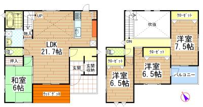 Floor plan. 37,800,000 yen, 4LDK, Land area 337.83 sq m , Building area 118.61 sq m