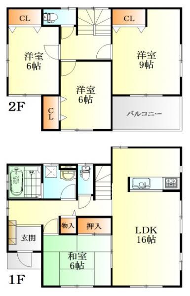Floor plan. 26,300,000 yen, 4LDK, Land area 165.9 sq m , Building area 105.98 sq m