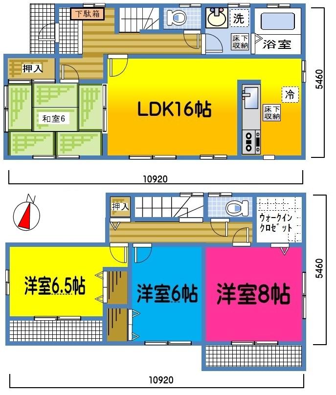 Floor plan. (4 Building), Price 23.8 million yen, 4LDK+S, Land area 197.44 sq m , Building area 105.99 sq m
