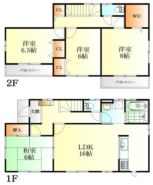 Floor plan. 23.8 million yen, 4LDK, Land area 197.44 sq m , Building area 105.99 sq m