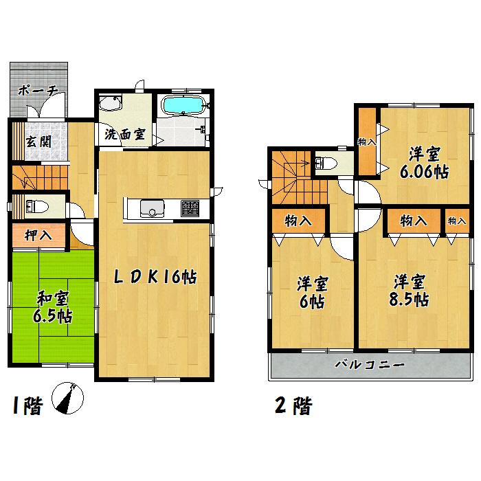 Floor plan. 22,800,000 yen, 4LDK, Land area 135.49 sq m , Building area 99.78 sq m Rifu center 2-chome Building 2