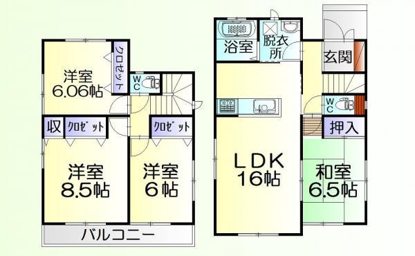 Floor plan. 22,800,000 yen, 4LDK, Land area 135.79 sq m , Building area 99.78 sq m