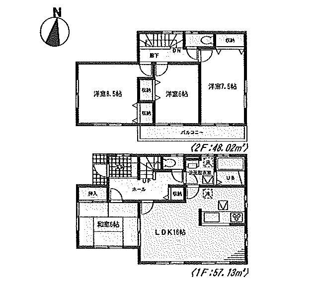 Floor plan. (4 Building), Price 22,400,000 yen, 4LDK, Land area 172.27 sq m , Building area 105.15 sq m