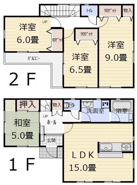 Floor plan. 18.9 million yen, 4LDK, Land area 187.33 sq m , Building area 97.2 sq m