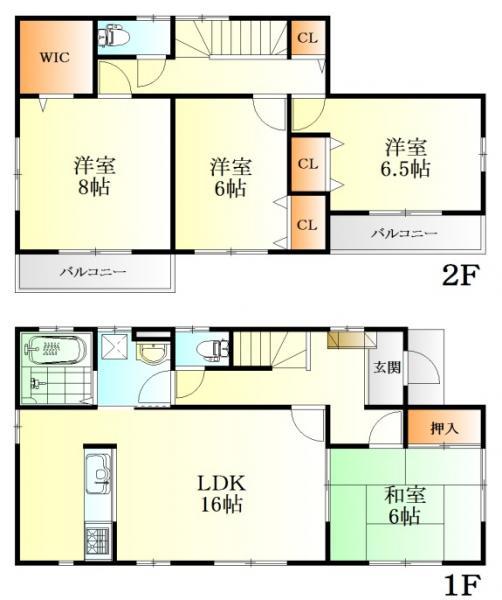 Floor plan. 25,300,000 yen, 4LDK, Land area 181.97 sq m , Building area 105.99 sq m