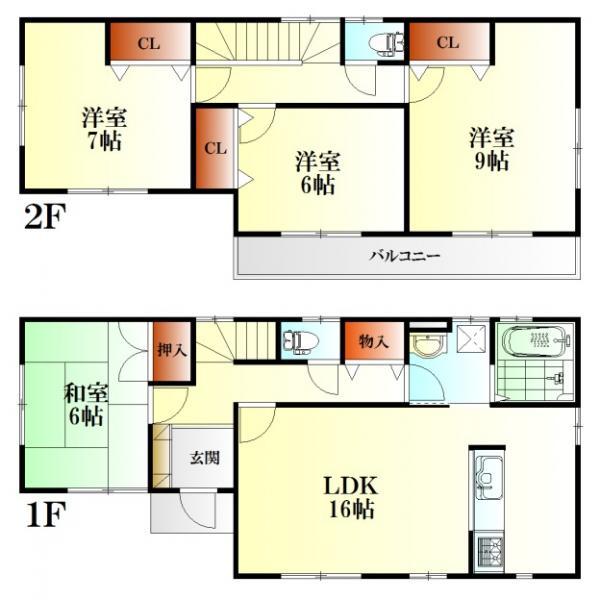 Floor plan. 26,300,000 yen, 4LDK, Land area 176.91 sq m , Building area 105.99 sq m