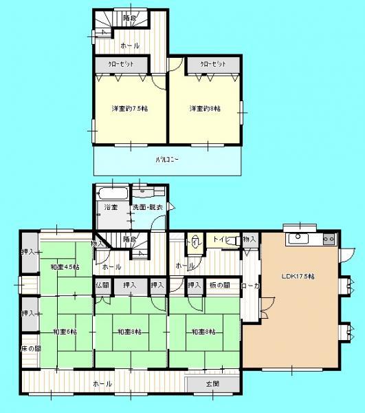 Floor plan. 26,800,000 yen, 6LDK, Land area 729.23 sq m , Building area 175.19 sq m