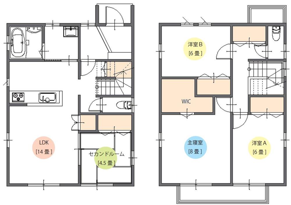 Floor plan. (Compartment No.2), Price 26,750,000 yen, 4LDK, Land area 211.22 sq m , Building area 104.34 sq m