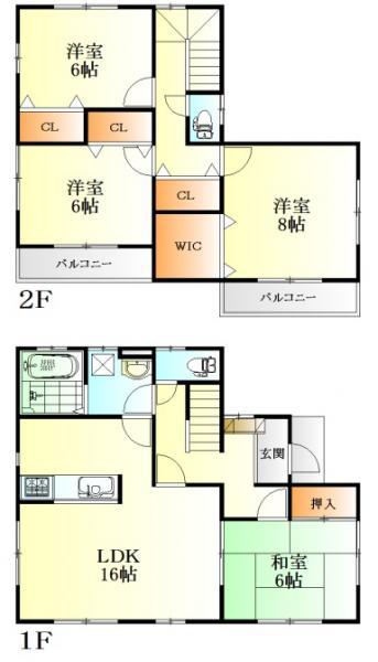 Floor plan. 24,800,000 yen, 4LDK, Land area 179.2 sq m , Building area 105.99 sq m
