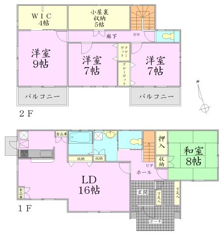 Floor plan. 41 million yen, 4LDK + 2S (storeroom), Land area 277.39 sq m , Building area 134.13 sq m