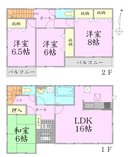 Floor plan. 22,400,000 yen, 4LDK, Land area 172.38 sq m , Building area 105.99 sq m