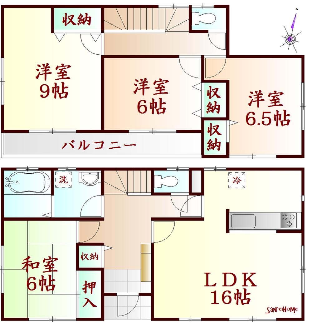 Floor plan. 22,400,000 yen, 4LDK, Land area 165.92 sq m , Building area 105.98 sq m
