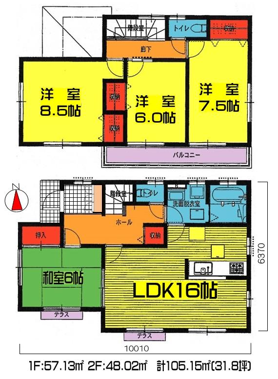 Floor plan. (12 Building), Price 25,800,000 yen, 4LDK, Land area 165.76 sq m , Building area 105.15 sq m