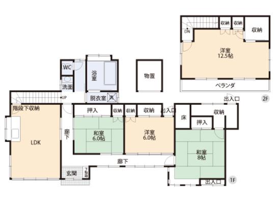 Floor plan. 19 million yen, 4LDK, Land area 697.84 sq m , Building area 127.63 sq m floor plan