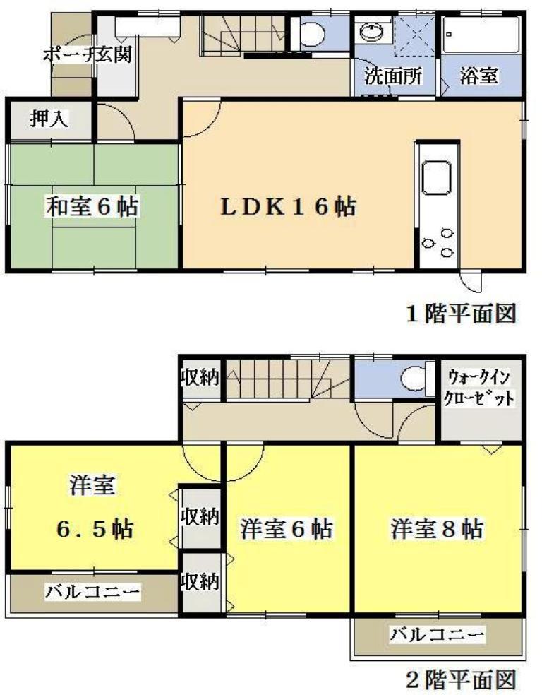 Floor plan. 23.8 million yen, 4LDK, Land area 197.44 sq m , Building area 105.99 sq m parking space 2 cars.